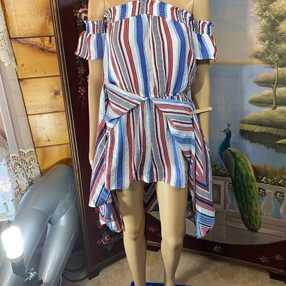 NWT So cute Romper/Dress combo Multi Striped Small - Picture 3 of 7